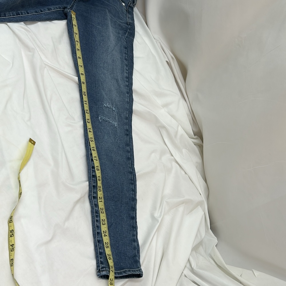 Pacsun Distressed Ripped Perfect Fit Jegging Beach Blue Denim Jeans Size 27 - Picture 7 of 9